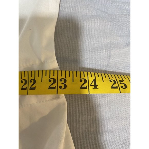 susan graver 1x Button Down Blouse Ivory Cinch Waist 3/4 Sleeves - Picture 6 of 7